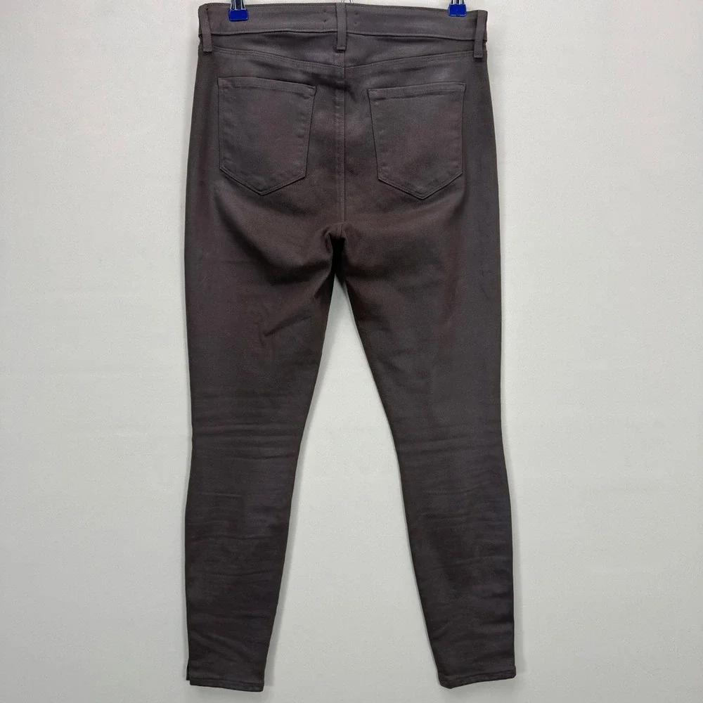 L'AGENCE Margot Jeans Women 30 High Rise Button Ankle Skinny Dark Brown Slim Fit